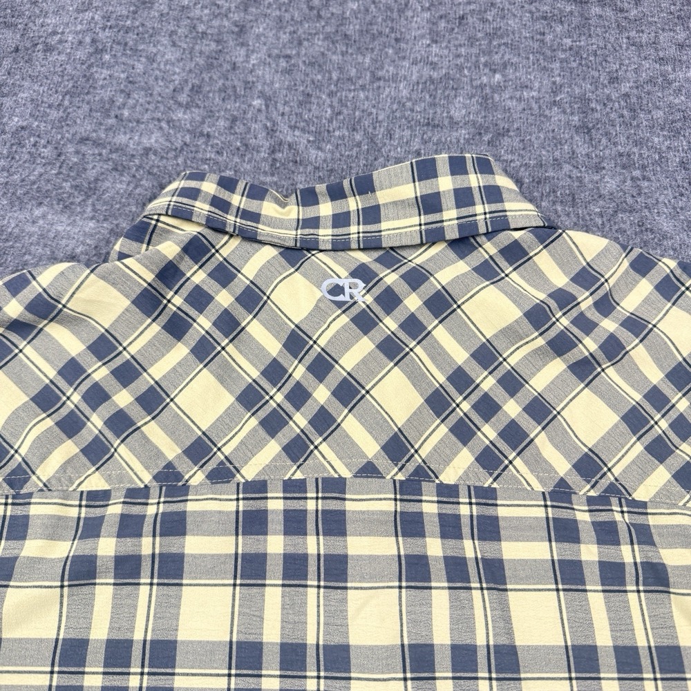Club Ride Cycling Shirt Mens Medium Plaid Snap Button Bike Cycle Stretch Vented - Picture 12 of 14